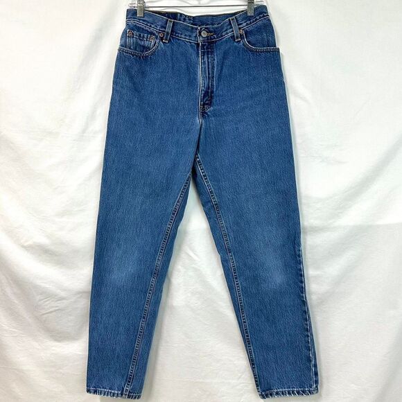 LEVI'S 550 Vintage 90s Made in USA Relaxed Fit Tapered Leg Blue Denim Jeans 12 M - Picture 1 of 8